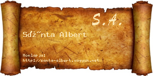 Sánta Albert névjegykártya