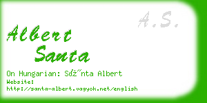 albert santa business card